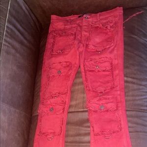 Valabasas Men’s Red Stacked Chain Jeans